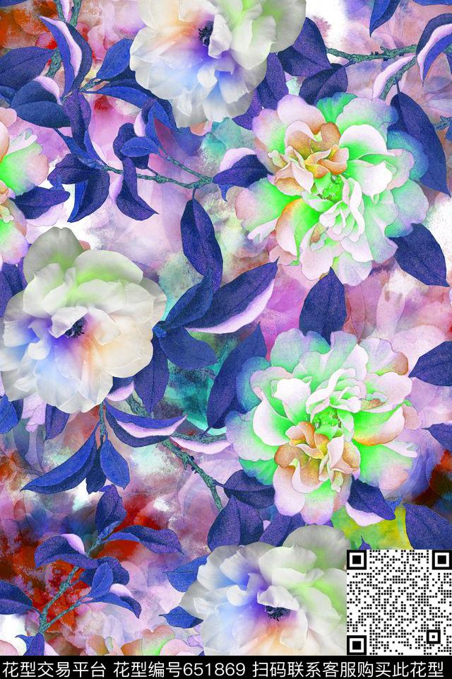 女装花卉中国风数码印花华亿平台下载（图片编号: 651869） - 瓦栏（Walan）
