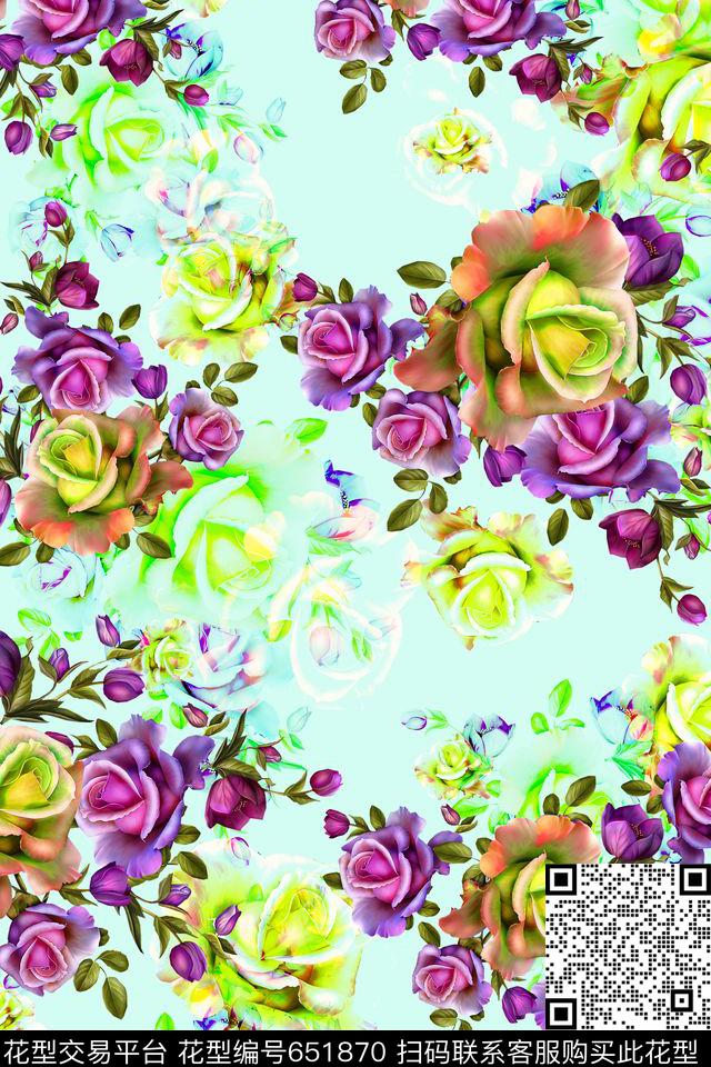 女装花卉碎花数码印花华亿平台下载（图片编号: 651870） - 瓦栏（Walan）