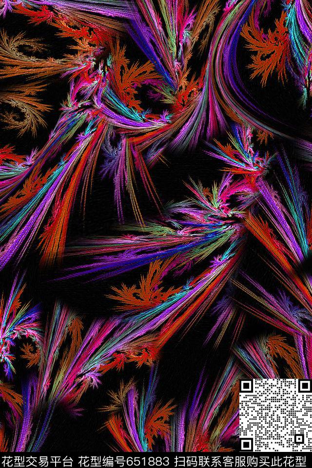 肌理女装抽象数码印花华亿平台下载（图片编号: 651883） - 瓦栏（Walan）