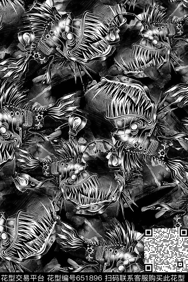 男装抽象骷髅数码印花华亿平台下载（图片编号: 651896） - 瓦栏（Walan）