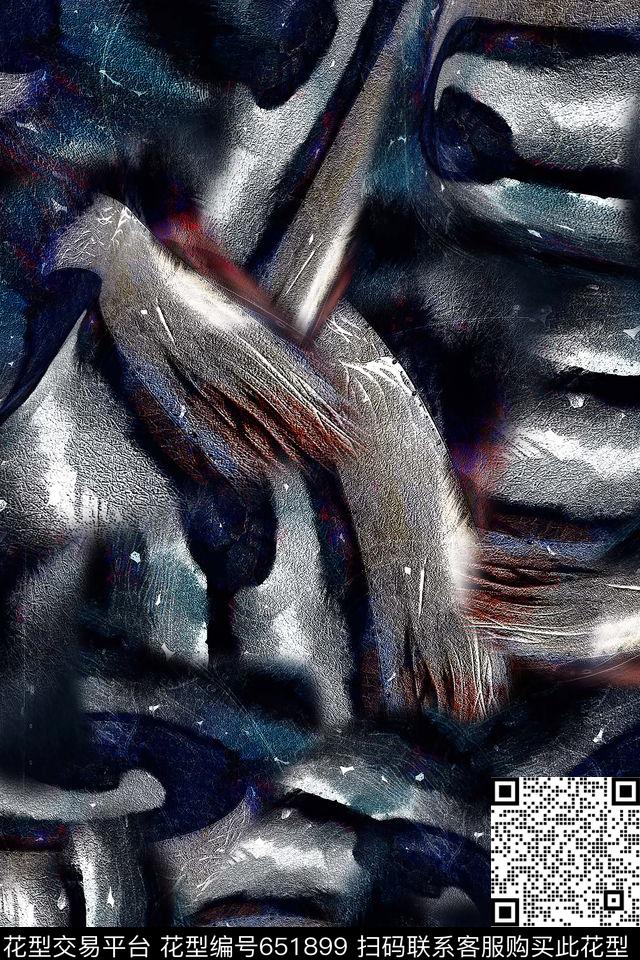 男装抽象数码印花华亿平台下载（图片编号: 651899） - 瓦栏（Walan）