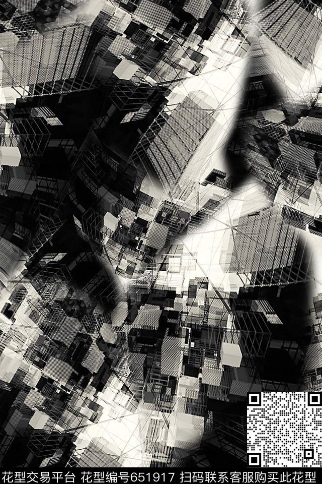 男装抽象数码印花华亿平台下载（图片编号: 651917） - 瓦栏（Walan）