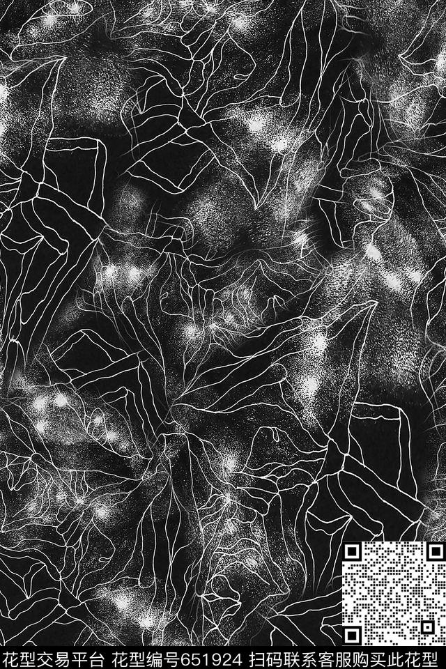 男装抽象线条数码印花华亿平台下载（图片编号: 651924） - 瓦栏（Walan）