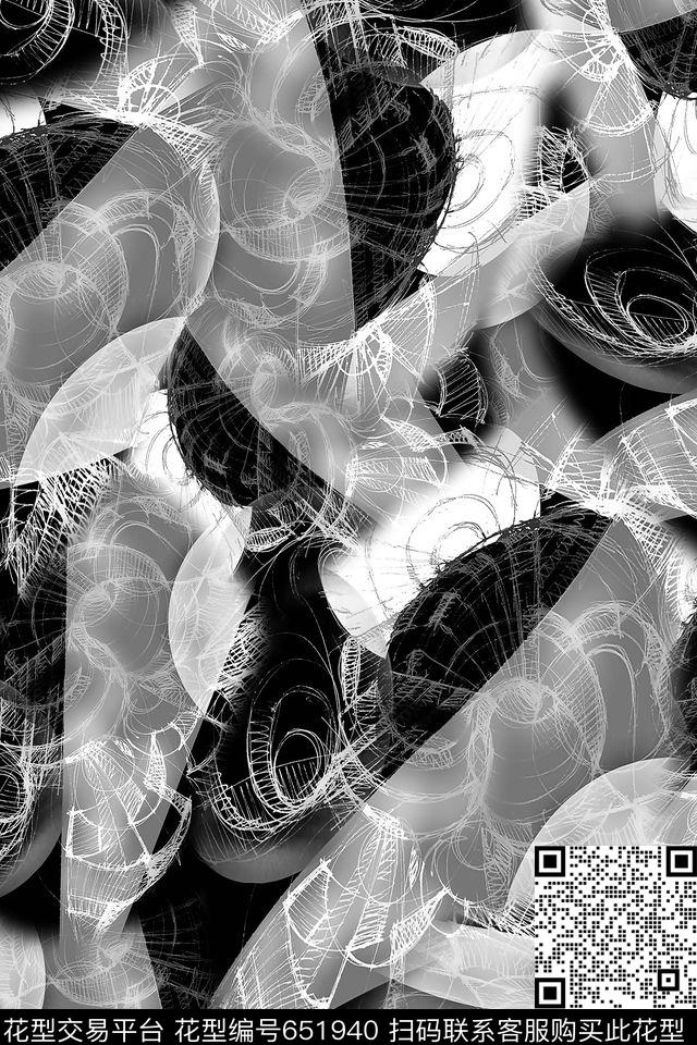 男装抽象数码印花华亿平台下载（图片编号: 651940） - 瓦栏（Walan）