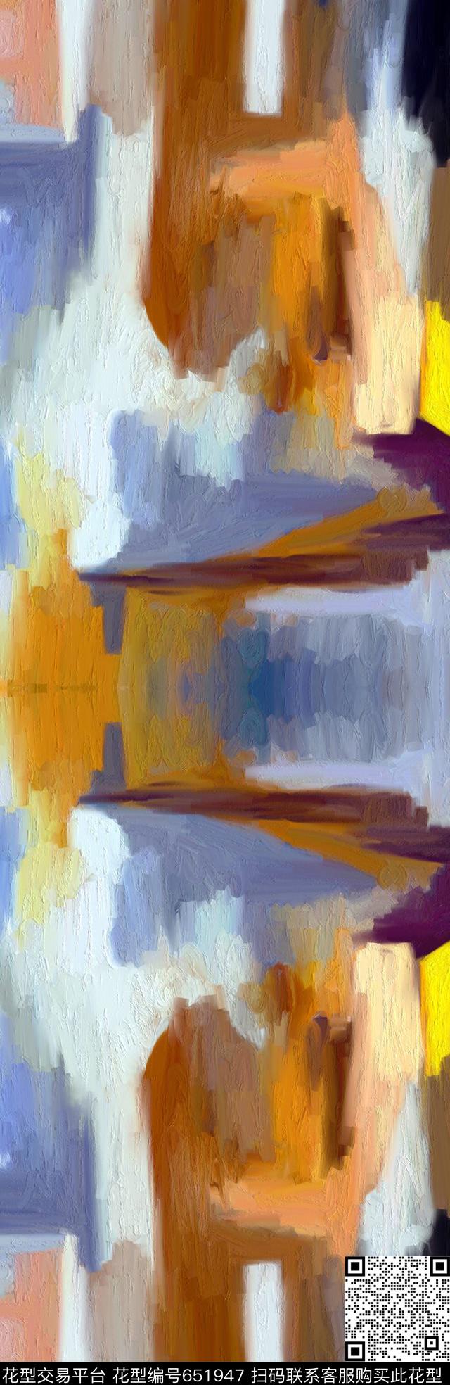 冬天围巾抽象肌理数码印花华亿平台下载（图片编号: 651947） - 瓦栏（Walan）