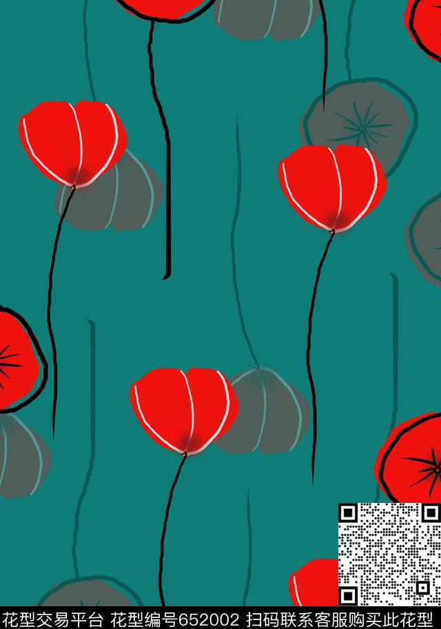 花卉简约时尚传统印花华亿平台下载（图片编号: 652002） - 瓦栏（Walan）