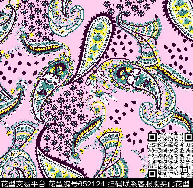 欧式腰果传统印花华亿平台下载（图片编号: 652124） - 瓦栏（Walan）