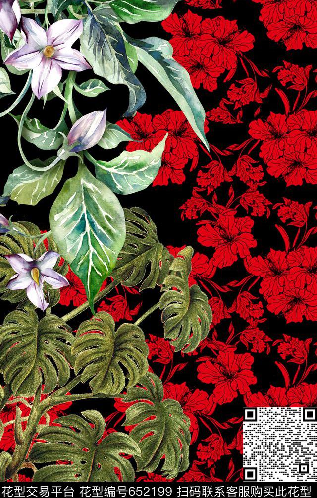 定位酒红剪纸数码印花华亿平台下载（图片编号: 652199） - 瓦栏（Walan）