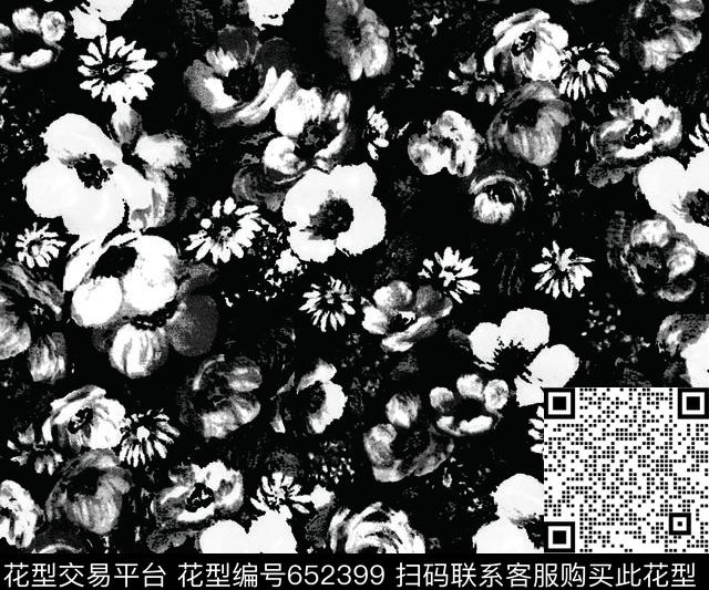 黑白经典春夏黑白花传统印花华亿平台下载（图片编号: 652399） - 瓦栏（Walan）