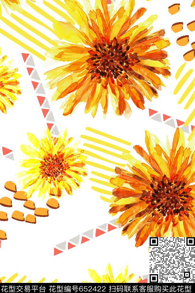 创意几何色块数码印花华亿平台下载（图片编号: 652422） - 瓦栏（Walan）