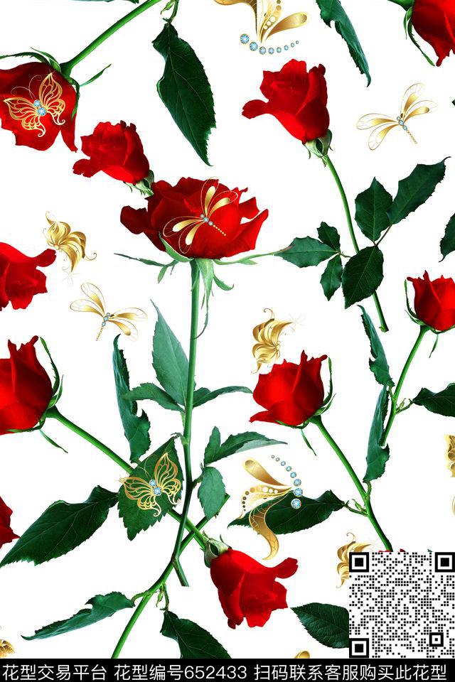 乱花花朵花卉数码印花华亿平台下载（图片编号: 652433） - 瓦栏（Walan）