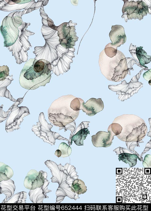 兰花花朵花卉数码印花华亿平台下载（图片编号: 652444） - 瓦栏（Walan）