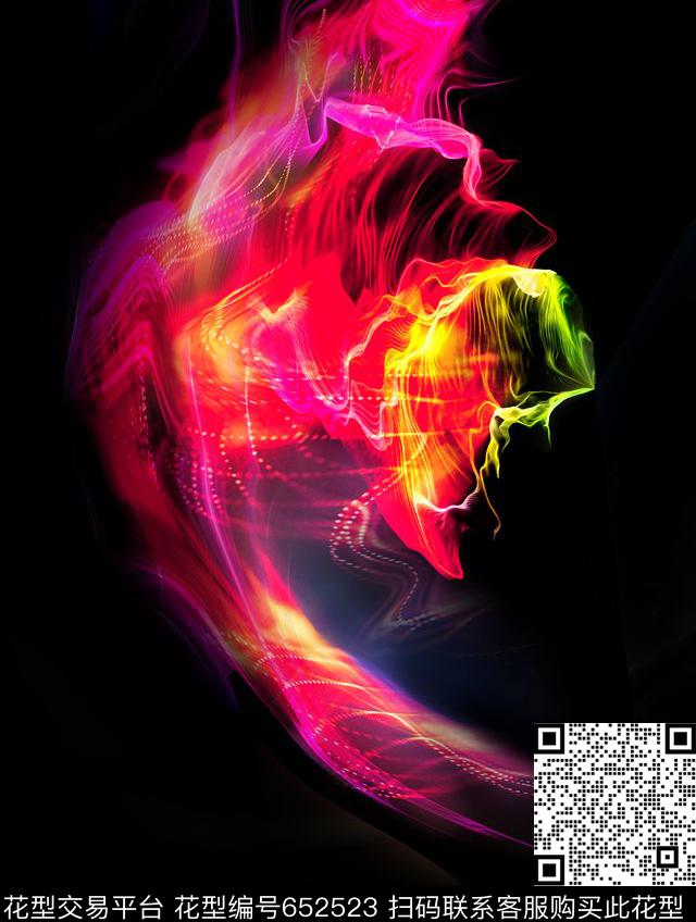 胸前独幅数码华亿平台抽象数码印花华亿平台下载（图片编号: 652523） - 瓦栏（Walan）