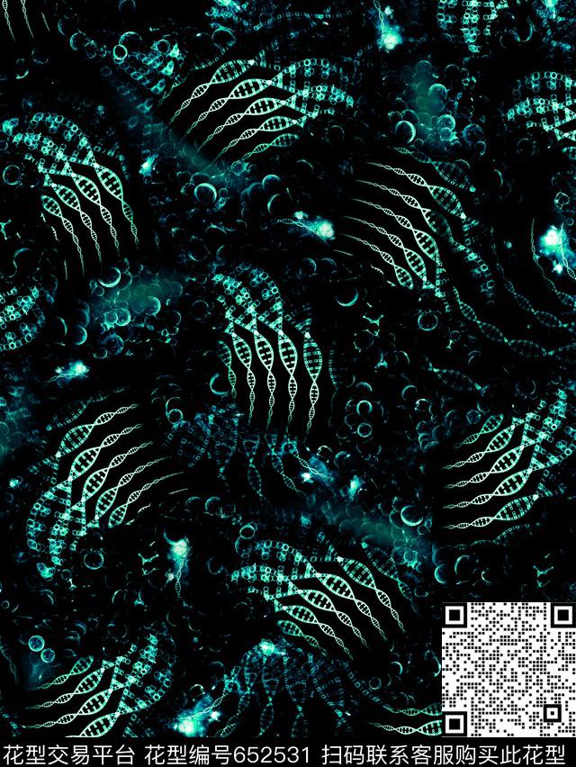 抽象线条科技数码印花华亿平台下载（图片编号: 652531） - 瓦栏（Walan）