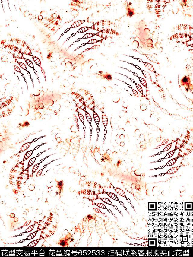 抽象线条科技数码印花华亿平台下载（图片编号: 652533） - 瓦栏（Walan）