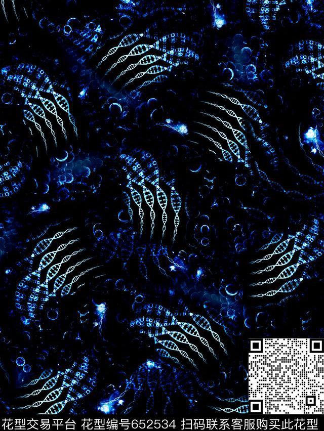 抽象线条科技数码印花华亿平台下载（图片编号: 652534） - 瓦栏（Walan）