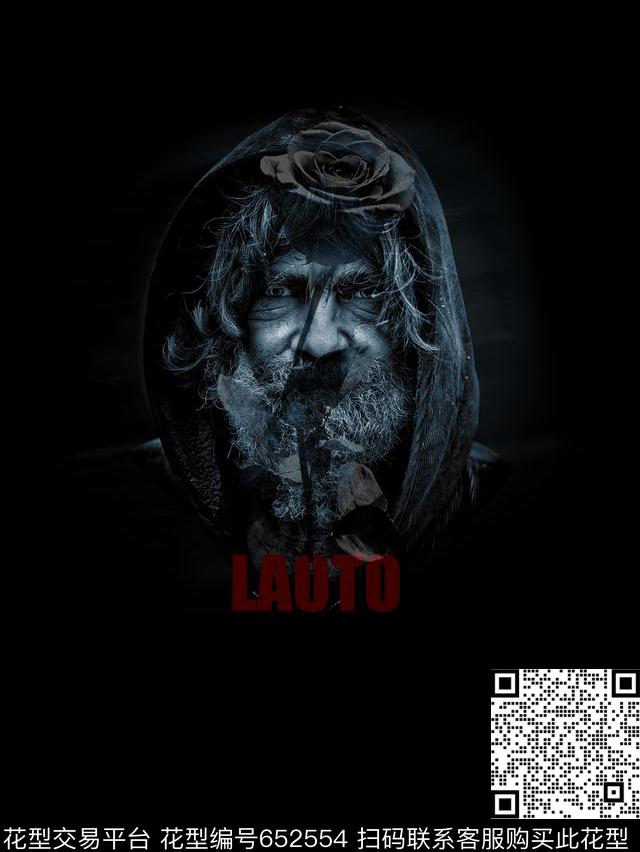 时尚潮流男装T恤数码印花人物老人头数码印花华亿平台下载（图片编号: 652554） - 瓦栏（Walan）