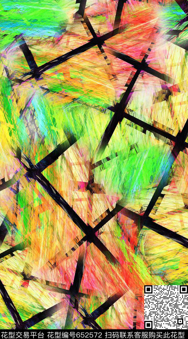 抽象创意条纹数码印花华亿平台下载（图片编号: 652572） - 瓦栏（Walan）