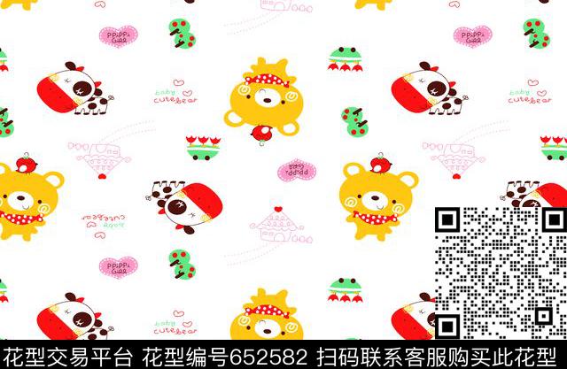 可爱童装小熊传统印花华亿平台下载（图片编号: 652582） - 瓦栏（Walan）