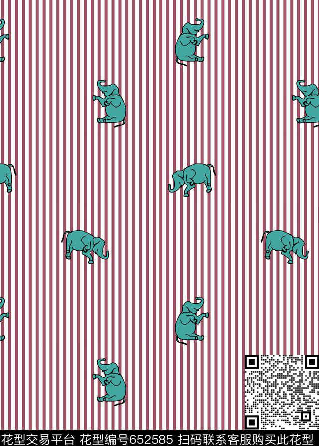 卡通小象动物传统印花华亿平台下载（图片编号: 652585） - 瓦栏（Walan）