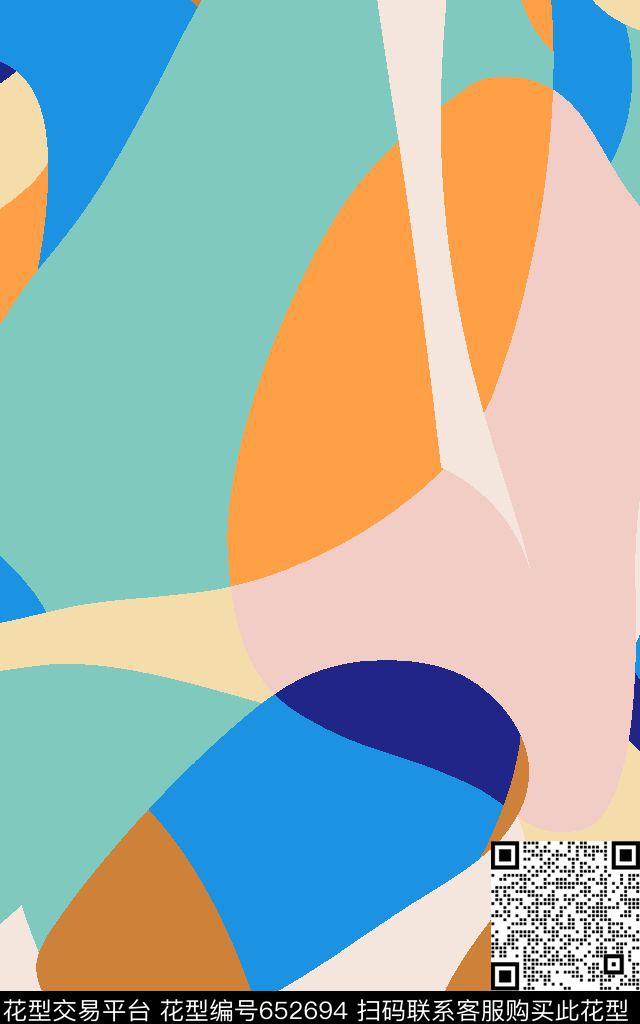 大色块不规则几何叠色效果传统印花华亿平台下载（图片编号: 652694） - 瓦栏（Walan）