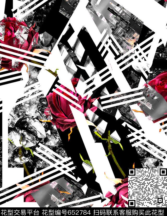 几何花卉都市数码印花华亿平台下载（图片编号: 652784） - 瓦栏（Walan）