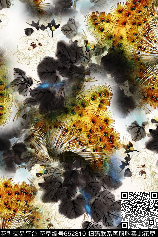 写意画花卉中国风数码印花华亿平台下载（图片编号: 652810） - 瓦栏（Walan）