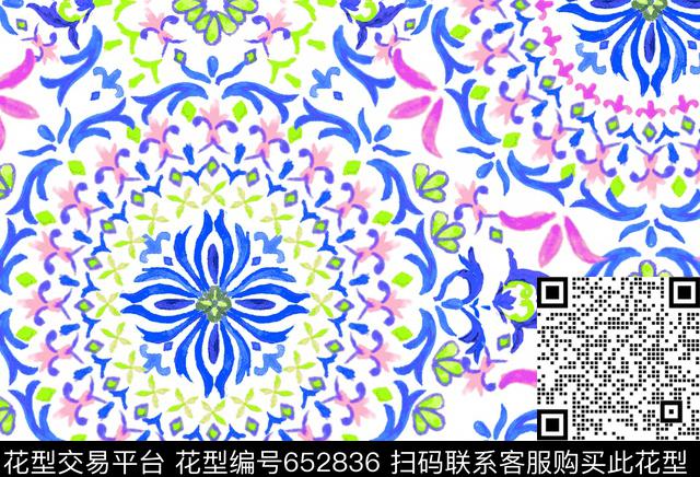 时尚泳装青花瓷波西米亚传统印花华亿平台下载（图片编号: 652836） - 瓦栏（Walan）