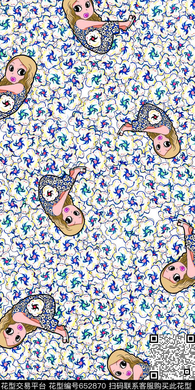 花卉流行时尚卡通传统印花华亿平台下载（图片编号: 652870） - 瓦栏（Walan）