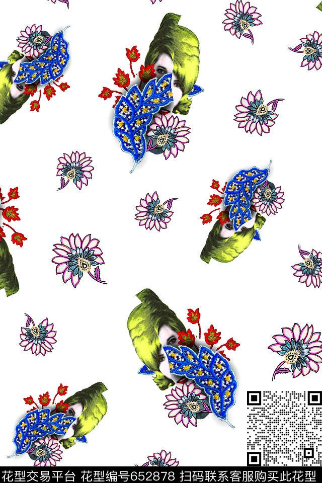 流行时尚花卉刺绣数码印花华亿平台下载（图片编号: 652878） - 瓦栏（Walan）