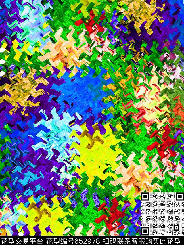 时尚、抽象、几何数码印花华亿平台下载（图片编号: 652978） - 瓦栏（Walan）