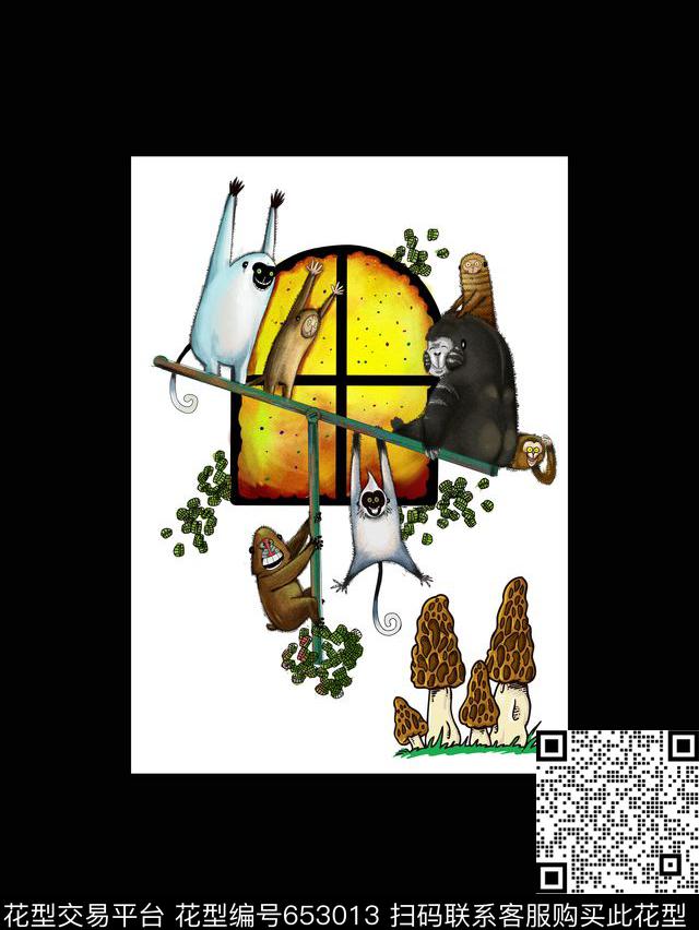 动物纹猴子数码印花华亿平台下载（图片编号: 653013） - 瓦栏（Walan）