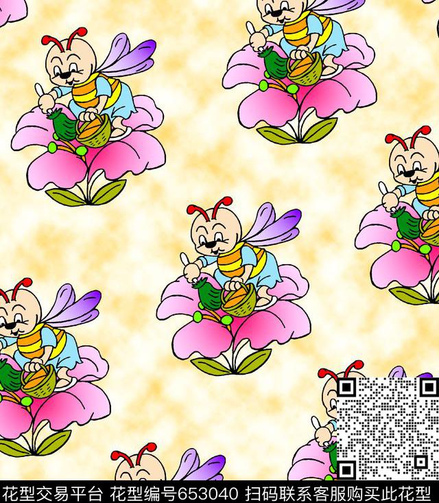 勤劳的小蜜蜂数码印花华亿平台下载（图片编号: 653040） - 瓦栏（Walan）