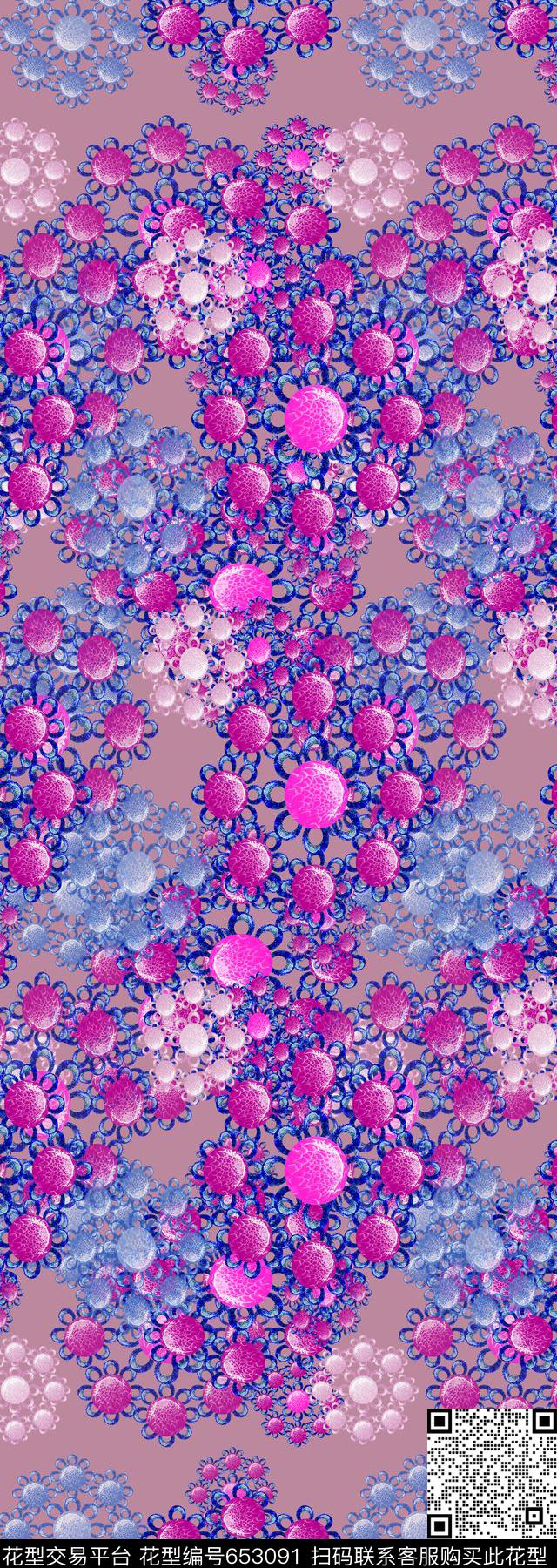 丝巾围巾秀场几何图案几何构成数码印花华亿平台下载（图片编号: 653091） - 瓦栏（Walan）