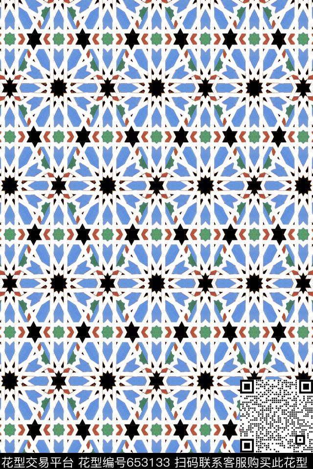 几何格子大牌休闲风传统印花华亿平台下载（图片编号: 653133） - 瓦栏（Walan）