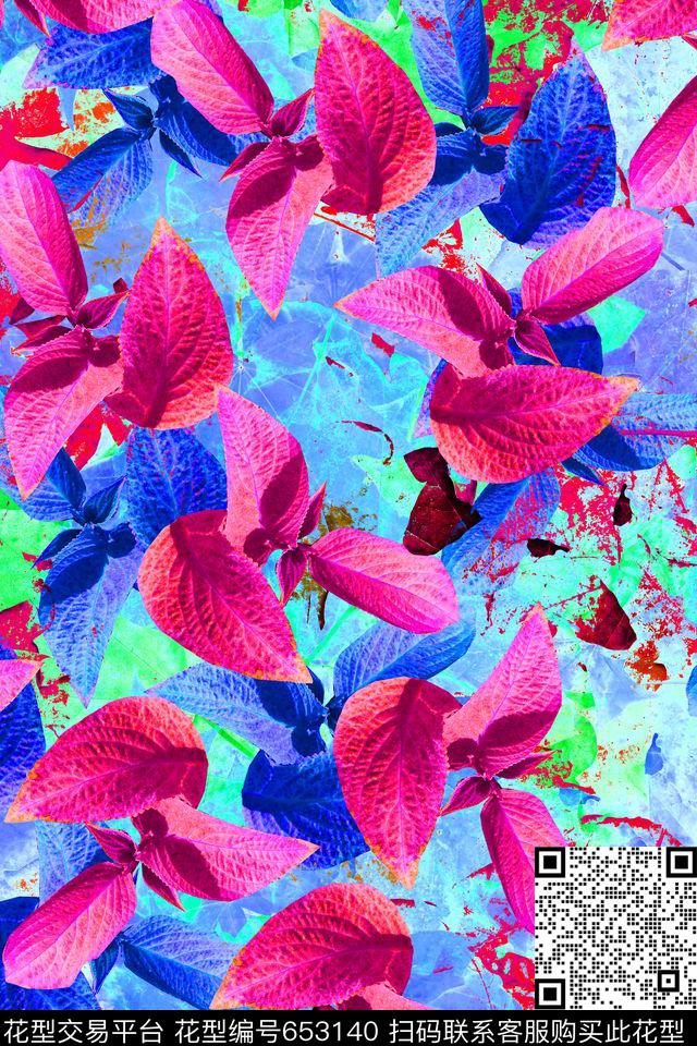 女装风景。树叶数码印花华亿平台下载（图片编号: 653140） - 瓦栏（Walan）