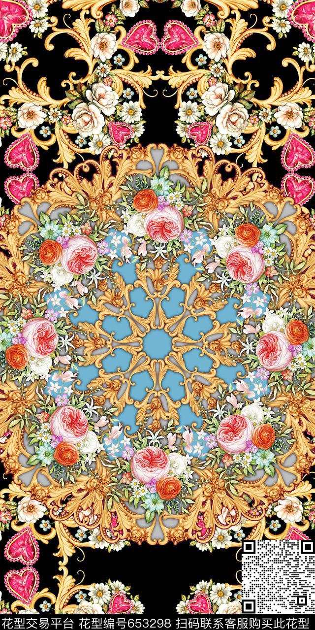 金属花边花纹数码印花华亿平台下载（图片编号: 653298） - 瓦栏（Walan）