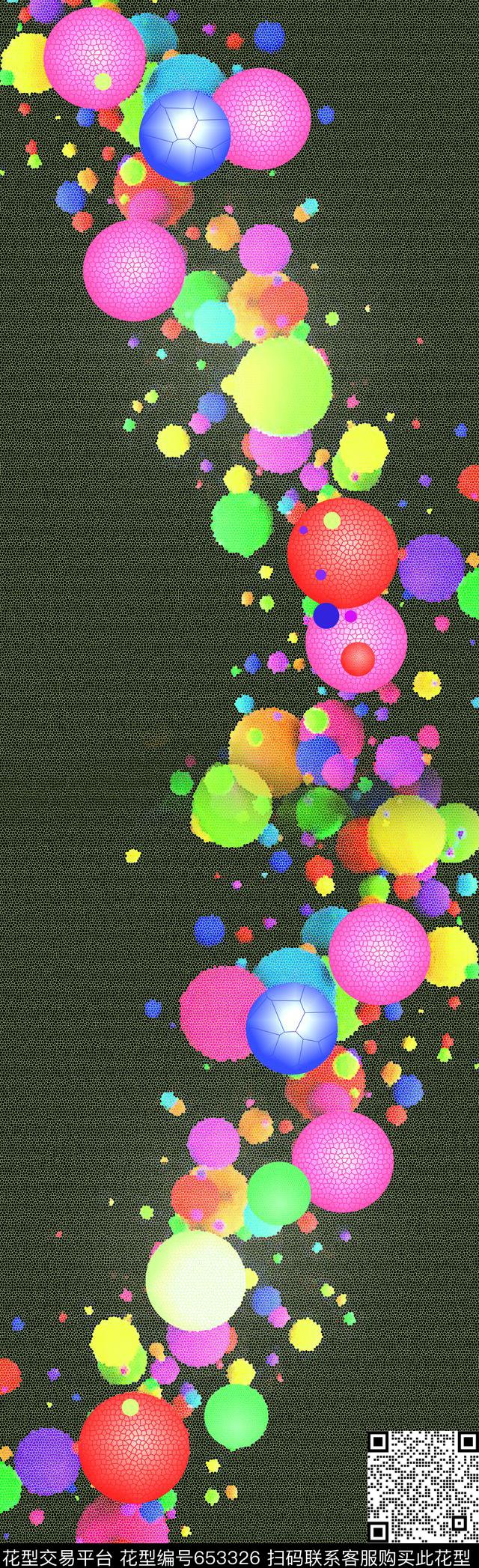 圆圈圆形圆点数码印花华亿平台下载（图片编号: 653326） - 瓦栏（Walan）