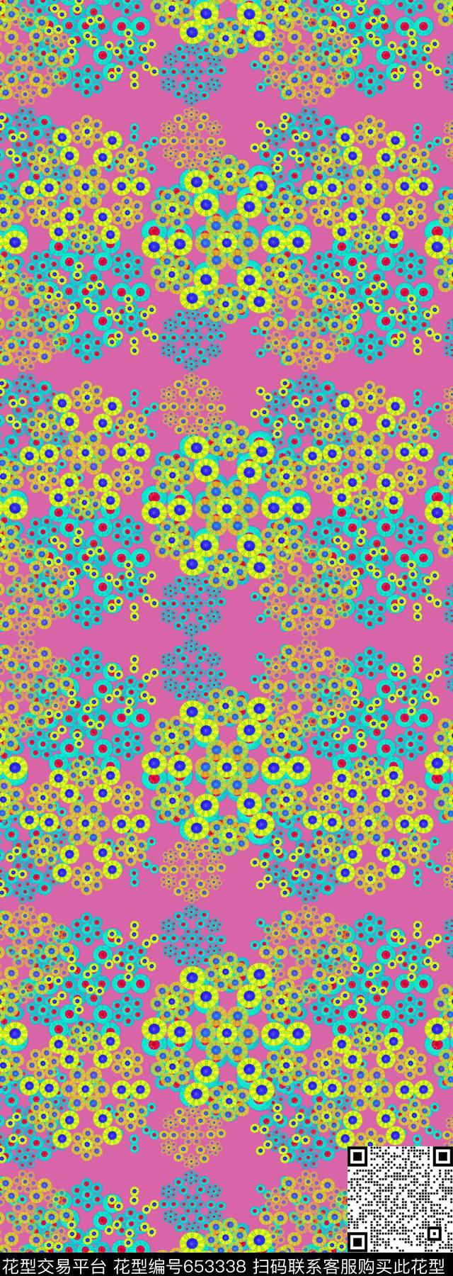 圆圈组合丝巾围巾秀场多色数码印花华亿平台下载（图片编号: 653338） - 瓦栏（Walan）