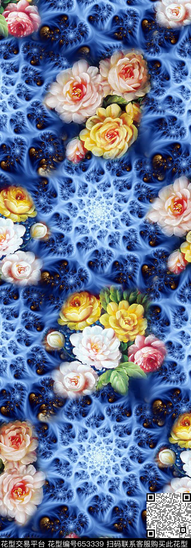 抽象丝巾长巾时尚数码印花华亿平台下载（图片编号: 653339） - 瓦栏（Walan）