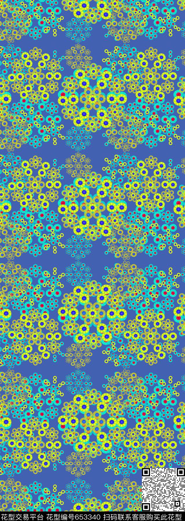 圆圈组合丝巾围巾秀场多色数码印花华亿平台下载（图片编号: 653340） - 瓦栏（Walan）