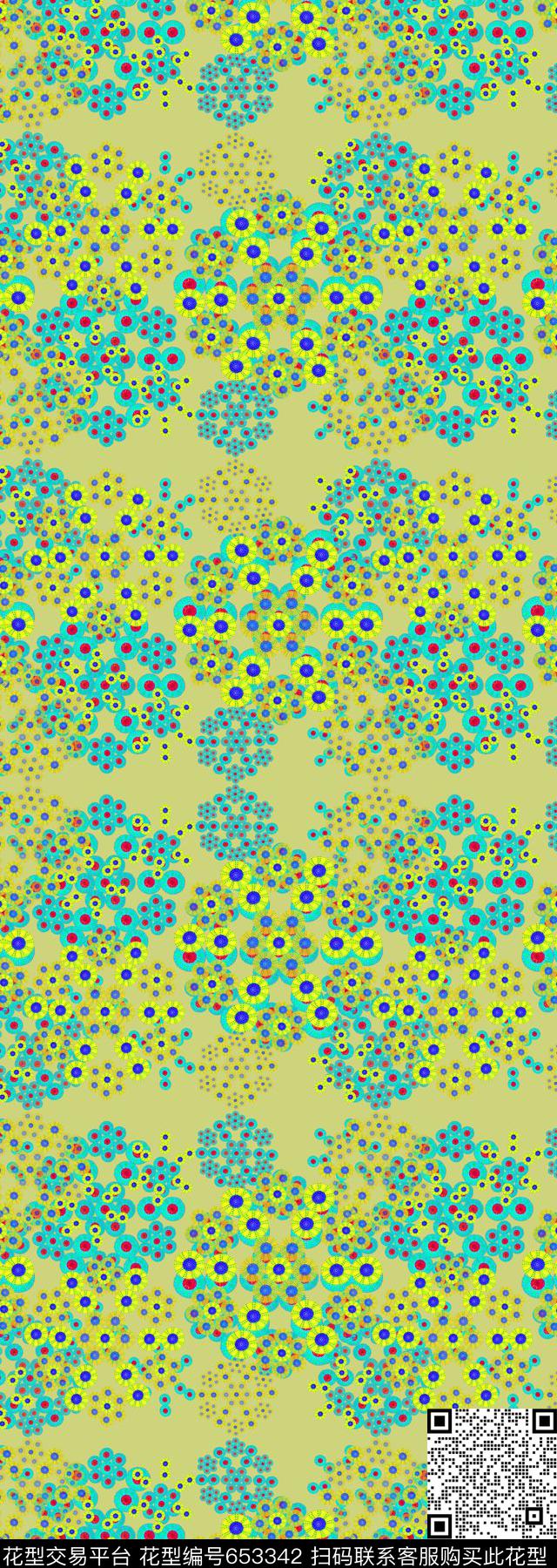 圆圈组合丝巾围巾秀场多色数码印花华亿平台下载（图片编号: 653342） - 瓦栏（Walan）