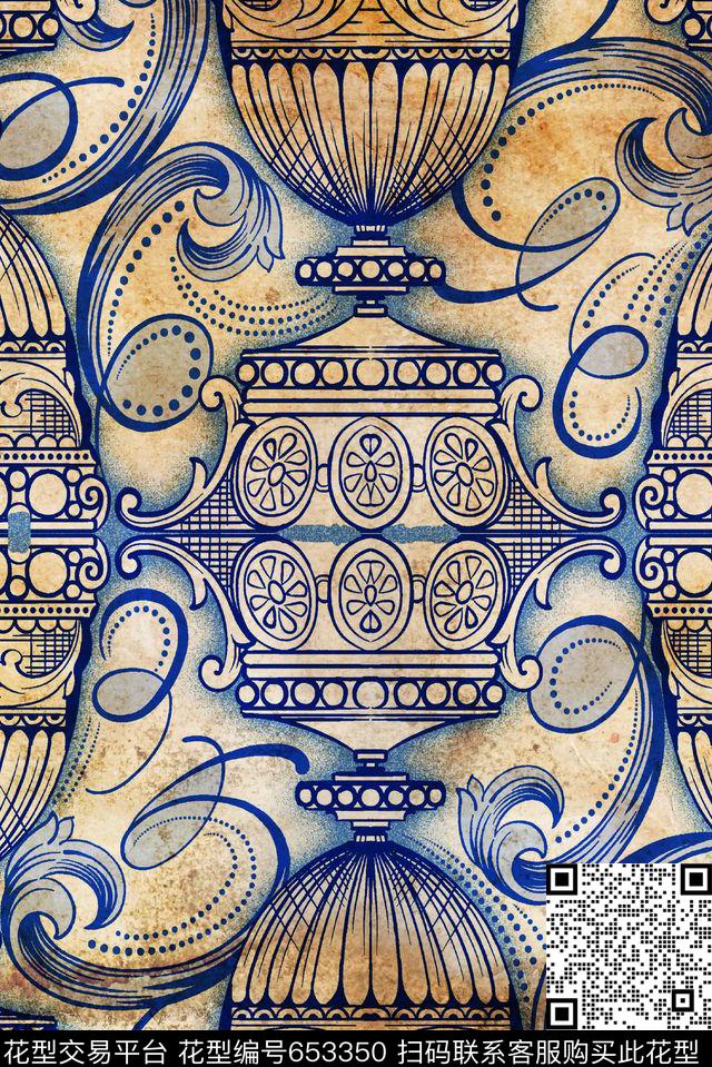 中东巴洛克波西米亚数码印花华亿平台下载（图片编号: 653350） - 瓦栏（Walan）