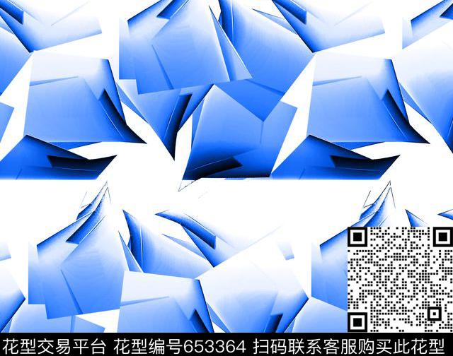 几何花卉拼贴数码印花华亿平台下载（图片编号: 653364） - 瓦栏（Walan）