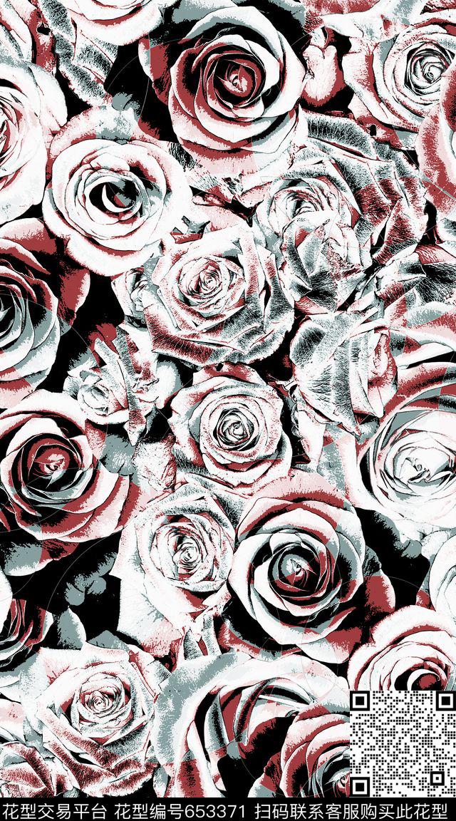 抽象创意涂鸦数码印花华亿平台下载（图片编号: 653371） - 瓦栏（Walan）