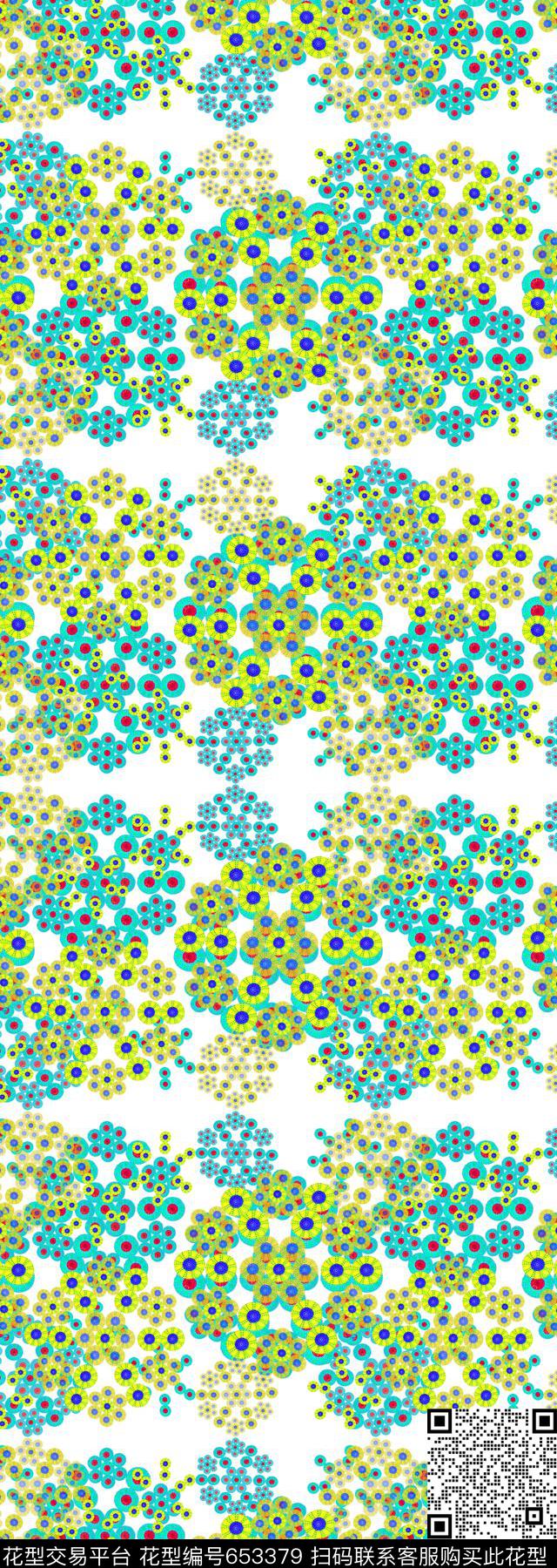 圆圈组合丝巾围巾秀场多色数码印花华亿平台下载（图片编号: 653379） - 瓦栏（Walan）