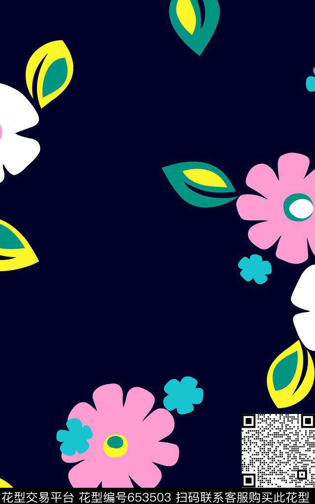 小碎花简约花卉0分色区传统印花华亿平台下载（图片编号: 653503） - 瓦栏（Walan）