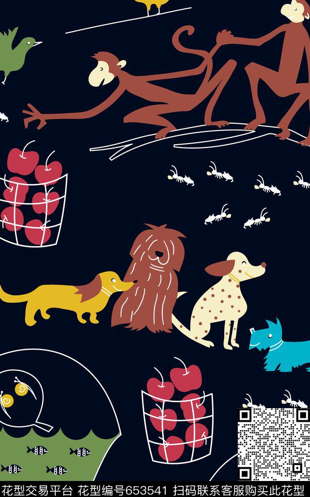 蚂蚁动物世界0分色区传统印花华亿平台下载（图片编号: 653541） - 瓦栏（Walan）