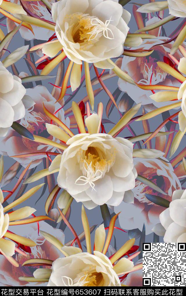 时尚潮流3D抽象花卉数码印花渐变纹理花朵满版女装裙子印花雪纺真丝丝巾春夏女装服装印花数码印花华亿平台下载（图片编号: 653607） - 瓦栏（Walan）