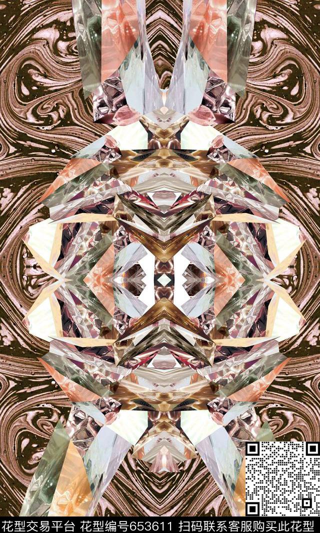 千鸟格螺旋G字母数码印花华亿平台下载（图片编号: 653611） - 瓦栏（Walan）